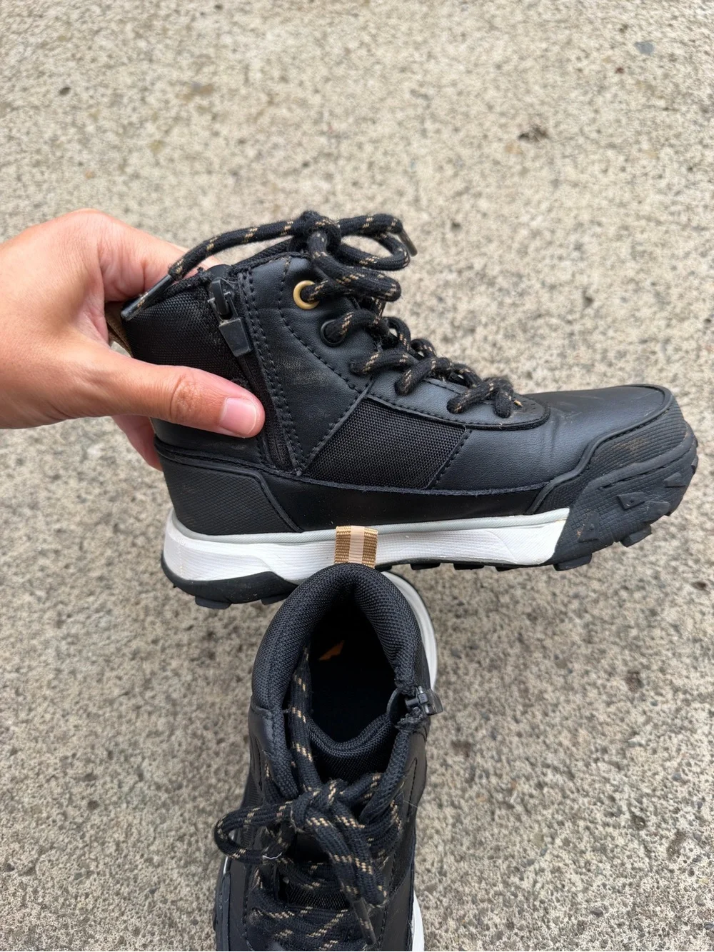 Zara Toddler Sneakers size 29 Black and White Kids High-Top Trail Sneakers